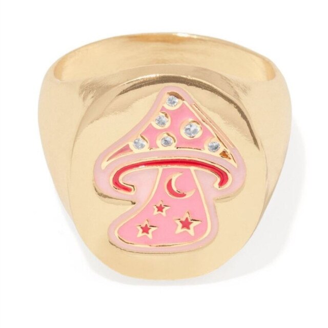 Smile Gal Ring Alien Flower Queen Rings Namel Thick Ring Size Luxury Spring Fine Lucky Jewelry Heart Clouds Rings for Women Gift