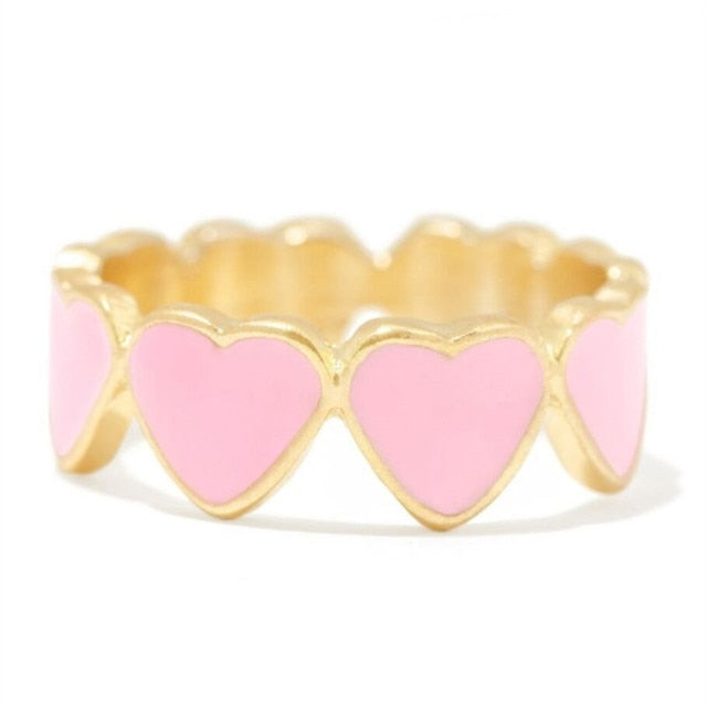 Smile Gal Ring Alien Flower Queen Rings Namel Thick Ring Size Luxury Spring Fine Lucky Jewelry Heart Clouds Rings for Women Gift