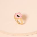 Smile Gal Ring Alien Flower Queen Rings Namel Thick Ring Size Luxury Spring Fine Lucky Jewelry Heart Clouds Rings for Women Gift