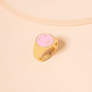 Smile Gal Ring Alien Flower Queen Rings Namel Thick Ring Size Luxury Spring Fine Lucky Jewelry Heart Clouds Rings for Women Gift