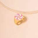 Smile Gal Ring Alien Flower Queen Rings Namel Thick Ring Size Luxury Spring Fine Lucky Jewelry Heart Clouds Rings for Women Gift