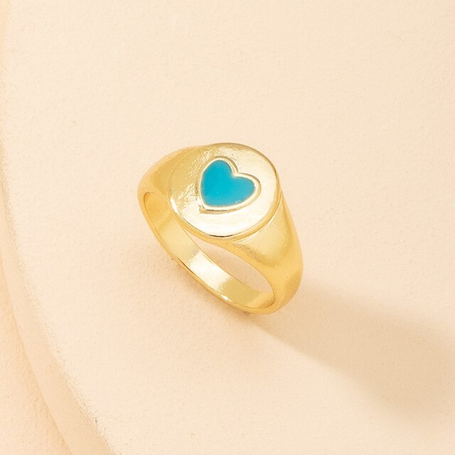 Smile Gal Ring Alien Flower Queen Rings Namel Thick Ring Size Luxury Spring Fine Lucky Jewelry Heart Clouds Rings for Women Gift