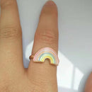 Smile Gal Ring Alien Flower Queen Rings Namel Thick Ring Size Luxury Spring Fine Lucky Jewelry Heart Clouds Rings for Women Gift