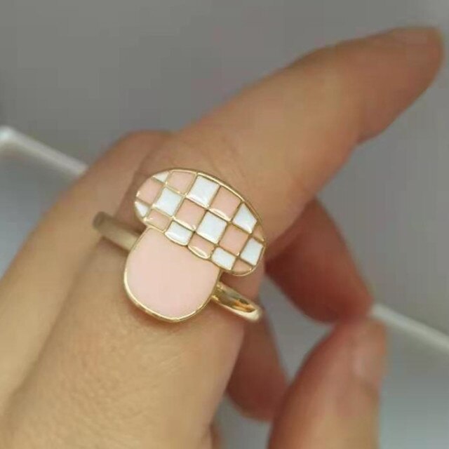 Smile Gal Ring Alien Flower Queen Rings Namel Thick Ring Size Luxury Spring Fine Lucky Jewelry Heart Clouds Rings for Women Gift