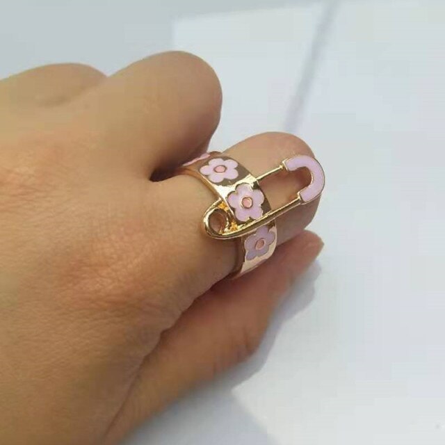 Smile Gal Ring Alien Flower Queen Rings Namel Thick Ring Size Luxury Spring Fine Lucky Jewelry Heart Clouds Rings for Women Gift