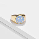 Smile Gal Ring Alien Flower Queen Rings Namel Thick Ring Size Luxury Spring Fine Lucky Jewelry Heart Clouds Rings for Women Gift