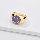 Smile Gal Ring Alien Flower Queen Rings Namel Thick Ring Size Luxury Spring Fine Lucky Jewelry Heart Clouds Rings for Women Gift