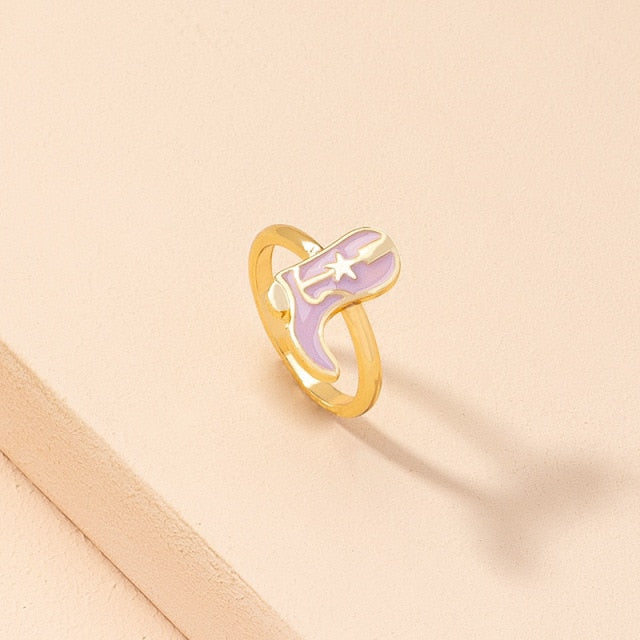 Smile Gal Ring Alien Flower Queen Rings Namel Thick Ring Size Luxury Spring Fine Lucky Jewelry Heart Clouds Rings for Women Gift