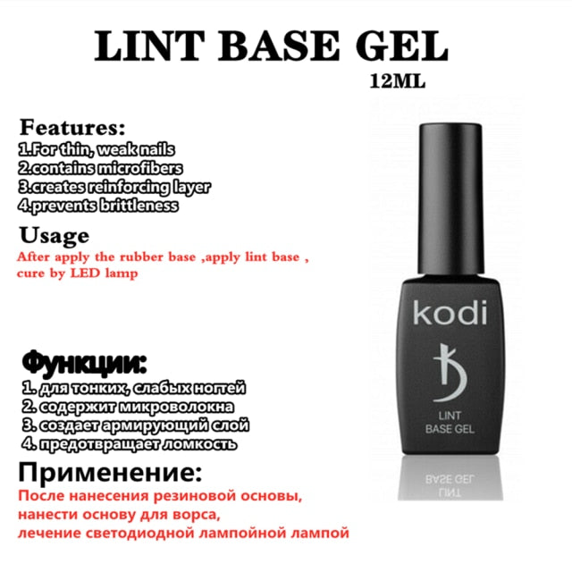 KODI Nude Color Jelly UV Gel Natural Rubber Base Nail Polish Translucent Semi Permanent Nail Art Lacquer Base Top Coat Gellak