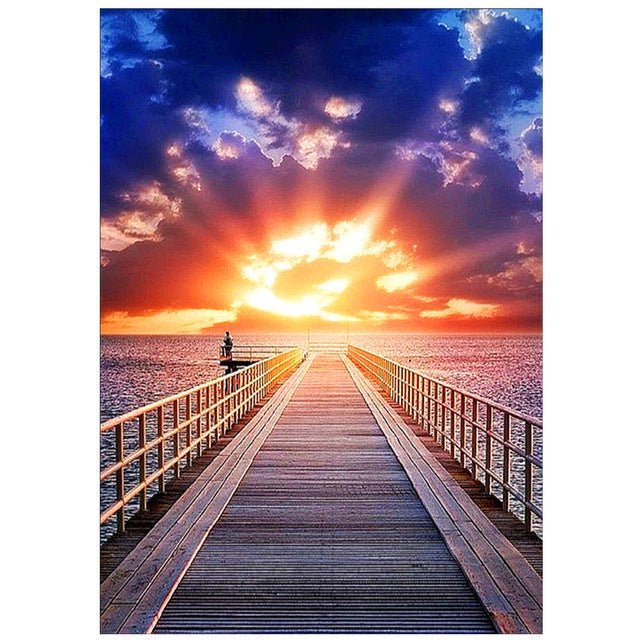 Diamond Painting 5D DIY Landscape Sunset Sea Cross Stitch Full Square Round Drill Embroidery Mosaic Home Room Decor Gift