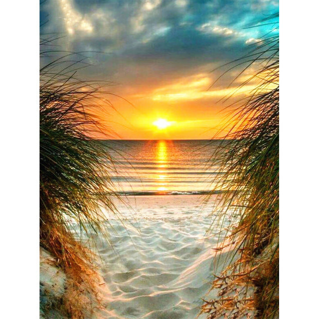 Diamond Painting 5D DIY Landscape Sunset Sea Cross Stitch Full Square Round Drill Embroidery Mosaic Home Room Decor Gift