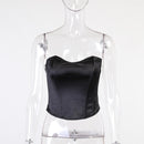 Beyouare Sexy Women Tube Tops Solid Sleeveless Slim Skinny Corset Cropped Top 2021 Summer Casual Elegant Female Strapless Vest