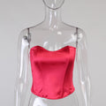 Beyouare Sexy Women Tube Tops Solid Sleeveless Slim Skinny Corset Cropped Top 2021 Summer Casual Elegant Female Strapless Vest