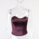 Beyouare Sexy Women Tube Tops Solid Sleeveless Slim Skinny Corset Cropped Top 2021 Summer Casual Elegant Female Strapless Vest