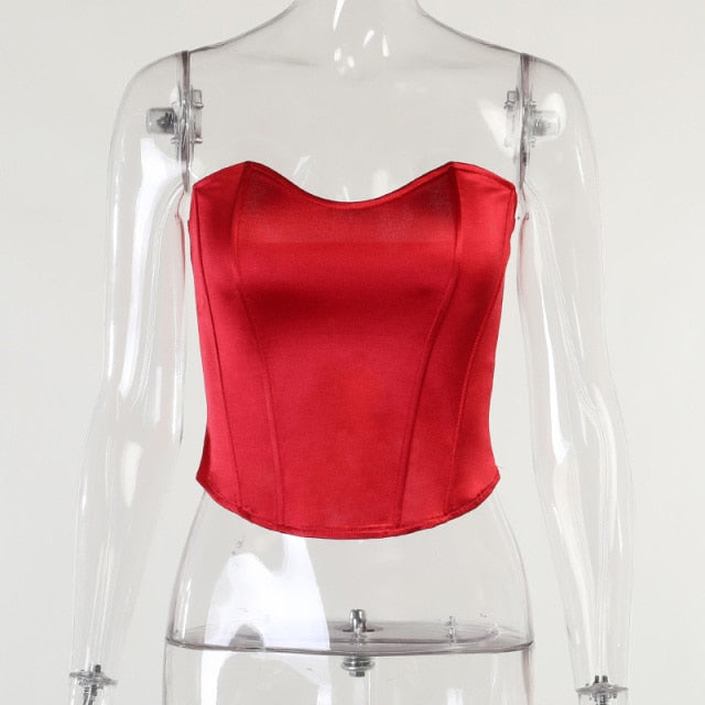 Beyouare Sexy Women Tube Tops Solid Sleeveless Slim Skinny Corset Cropped Top 2021 Summer Casual Elegant Female Strapless Vest