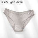 FINETOO Women's Panties Women's Cotton Briefs Female Underpants V Waist Brief Underwear Plus Size Pantys Lingerie M-4XL 3PCS/Set