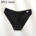 FINETOO Women's Panties Women's Cotton Briefs Female Underpants V Waist Brief Underwear Plus Size Pantys Lingerie M-4XL 3PCS/Set