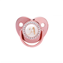 Name Initial Letters Baby Pacifier Newborn Silicone Pacifier Rose Gold Bling Infant Nipple BPA Free Baby Soother Dummy 0-24M