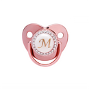 Name Initial Letters Baby Pacifier Newborn Silicone Pacifier Rose Gold Bling Infant Nipple BPA Free Baby Soother Dummy 0-24M