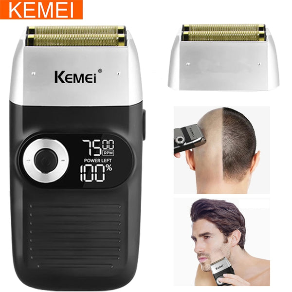 Kemei Electric Shaver Trimmer For men hair clipper Men's shaver  Barber professional Razor Reciprocating Foil Shaving Machine