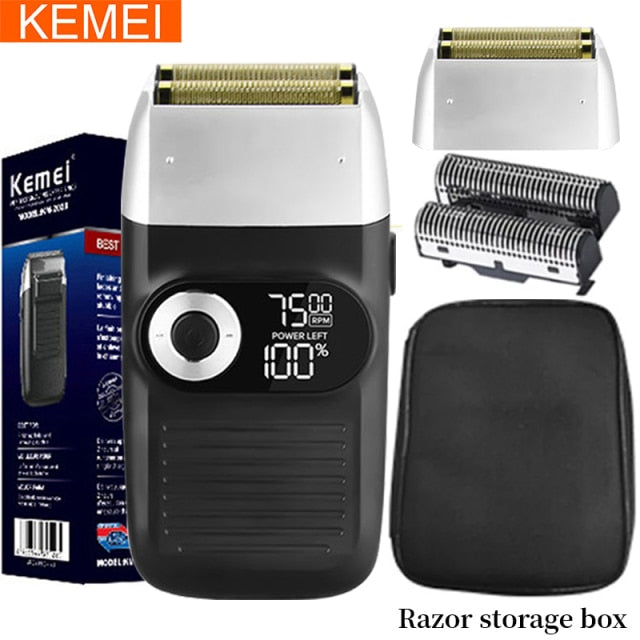 Kemei Electric Shaver Trimmer For men hair clipper Men's shaver  Barber professional Razor Reciprocating Foil Shaving Machine