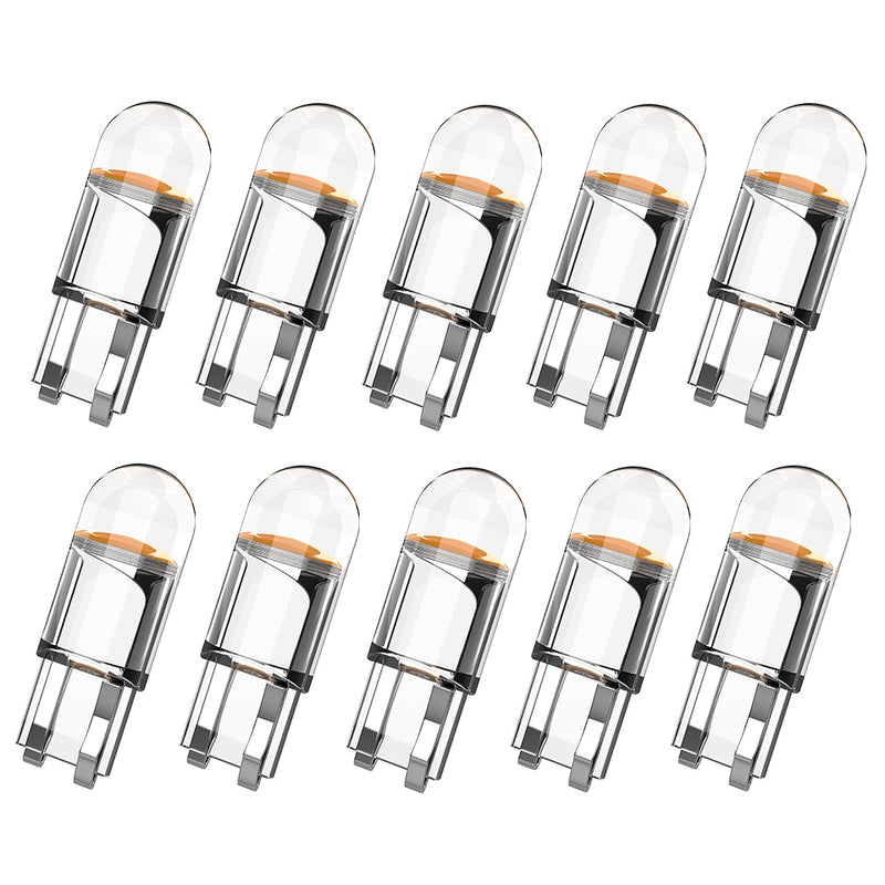 10X Newest Led W5W T10 Cob Glass Car Light Bulb Auto Automobiles clearance Reading Dome Wedge License Plate Lamp DRL Styling 12v