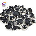 22 colors 50pcs/pack Mix size high grade Crystal buckle+claw rhinestone,Silver base galss sew on stones diy/Clothing accessories