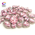 22 colors 50pcs/pack Mix size high grade Crystal buckle+claw rhinestone,Silver base galss sew on stones diy/Clothing accessories
