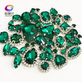 22 colors 50pcs/pack Mix size high grade Crystal buckle+claw rhinestone,Silver base galss sew on stones diy/Clothing accessories