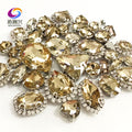 22 colors 50pcs/pack Mix size high grade Crystal buckle+claw rhinestone,Silver base galss sew on stones diy/Clothing accessories