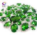 22 colors 50pcs/pack Mix size high grade Crystal buckle+claw rhinestone,Silver base galss sew on stones diy/Clothing accessories