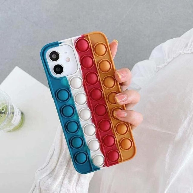 3D Push Rainbow Bubble Playgame Case For iphone 12mini 11 pro max Soft Cute for iphone Xr XS X 8 7 6 plus SE20 Fidget Toys