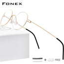 FONEX Screwless Eyewear Prescription Eyeglasses Frame Women Round Myopia Optical Denmark Korean Glasses Frame Men Titanium 98607