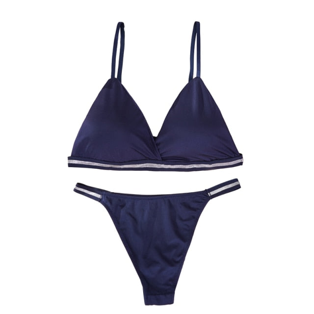 Seamless Bra Set for Women Underwear Push Up Lingerie Set Wire Free Bra and Panty Set Comfortable Intimates Female 2021