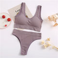 FINETOO Seamless Women Underwear Set Tops Set Panties Women Wireless Lingerie Suit Padded Bras S-XL Backless Bralette Lingeries
