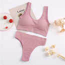 FINETOO Seamless Women Underwear Set Tops Set Panties Women Wireless Lingerie Suit Padded Bras S-XL Backless Bralette Lingeries