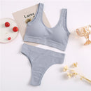 FINETOO Seamless Women Underwear Set Tops Set Panties Women Wireless Lingerie Suit Padded Bras S-XL Backless Bralette Lingeries