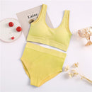 FINETOO Seamless Women Underwear Set Tops Set Panties Women Wireless Lingerie Suit Padded Bras S-XL Backless Bralette Lingeries