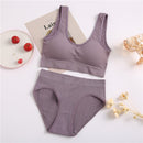 FINETOO Seamless Women Underwear Set Tops Set Panties Women Wireless Lingerie Suit Padded Bras S-XL Backless Bralette Lingeries