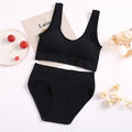 FINETOO Seamless Women Underwear Set Tops Set Panties Women Wireless Lingerie Suit Padded Bras S-XL Backless Bralette Lingeries