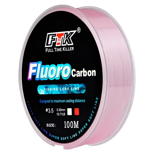 FTK 100m Fluorocarbon Fishing Lure Line 4.13-34.32LB Carbon Fiber Leader Fly Fishing Line Super Soft Line Pesca