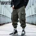 URSPORTTECH Hot Black Cargo Pants Men Hip Hop Autumn Harem Pant Streetwear Harajuku Jogger Sweatpant Cotton Trousers Male Pants