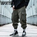 URSPORTTECH Hot Black Cargo Pants Men Hip Hop Autumn Harem Pant Streetwear Harajuku Jogger Sweatpant Cotton Trousers Male Pants