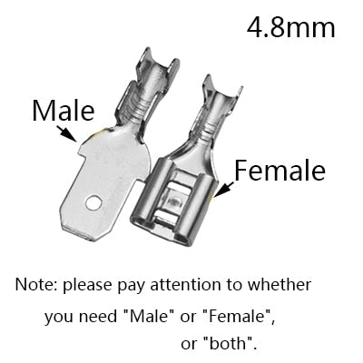 100Pcs 2.8mm 4.8mm 6.3mm Plug Spring Female Male Spade Cold Crimp Terminals Connector Car Speaker Electrical Wire Connectors Set