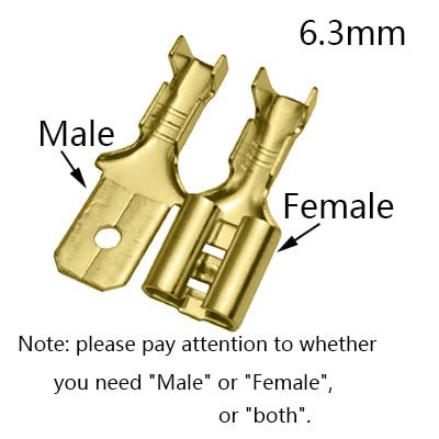 100Pcs 2.8mm 4.8mm 6.3mm Plug Spring Female Male Spade Cold Crimp Terminals Connector Car Speaker Electrical Wire Connectors Set