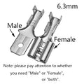 100Pcs 2.8mm 4.8mm 6.3mm Plug Spring Female Male Spade Cold Crimp Terminals Connector Car Speaker Electrical Wire Connectors Set
