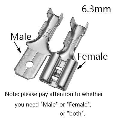 100Pcs 2.8mm 4.8mm 6.3mm Plug Spring Female Male Spade Cold Crimp Terminals Connector Car Speaker Electrical Wire Connectors Set