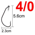 20pcs Wide Gap Worm Fishing Hooks Jig Crank Big Bass Hook Black High Carbon Steel Crank Barbed Hook for Soft Fishing Lure