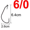 20pcs Wide Gap Worm Fishing Hooks Jig Crank Big Bass Hook Black High Carbon Steel Crank Barbed Hook for Soft Fishing Lure