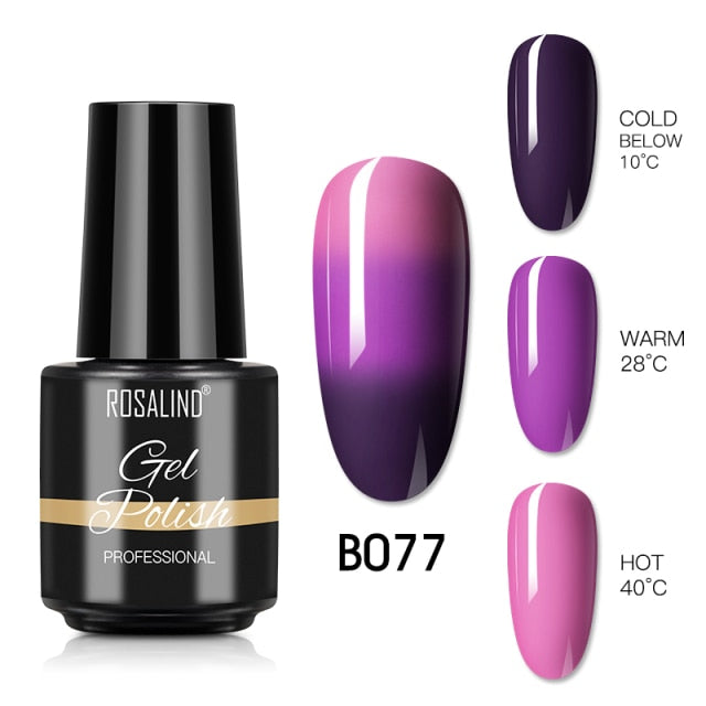 ROSALIND Gel nail polish 86 Colors 7ml Hybrid Varnish for Semi Permanent Gel Manicure Nail Soak Off uv Shining Series Nail Art
